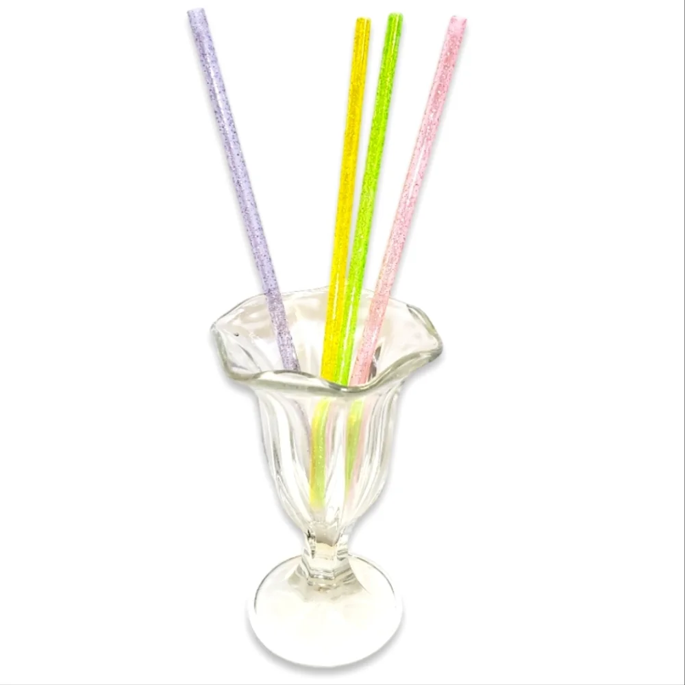 ♥️ 4 for $25 ♥️ #B New Reusable 4pcs Sparkling Glitter Rainbow Straw Set